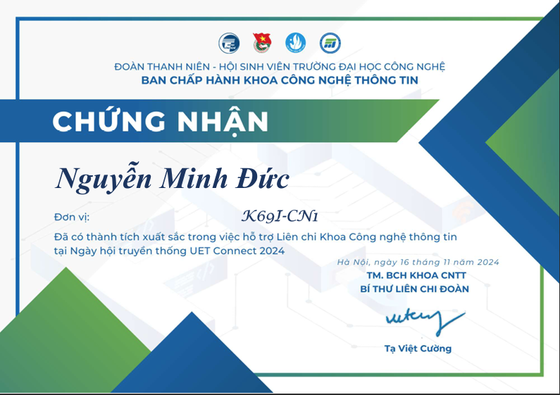 UET Connect Certificate